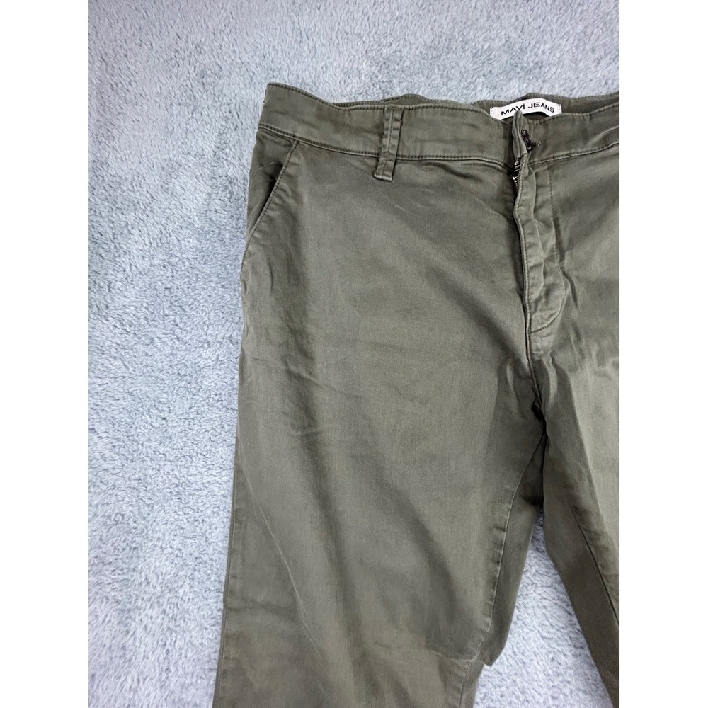 Mavi Jeans Johnny Slim Leg Chino Pants Mens 38x28 Olive Green Cotton Stretch - Picture 2 of 14